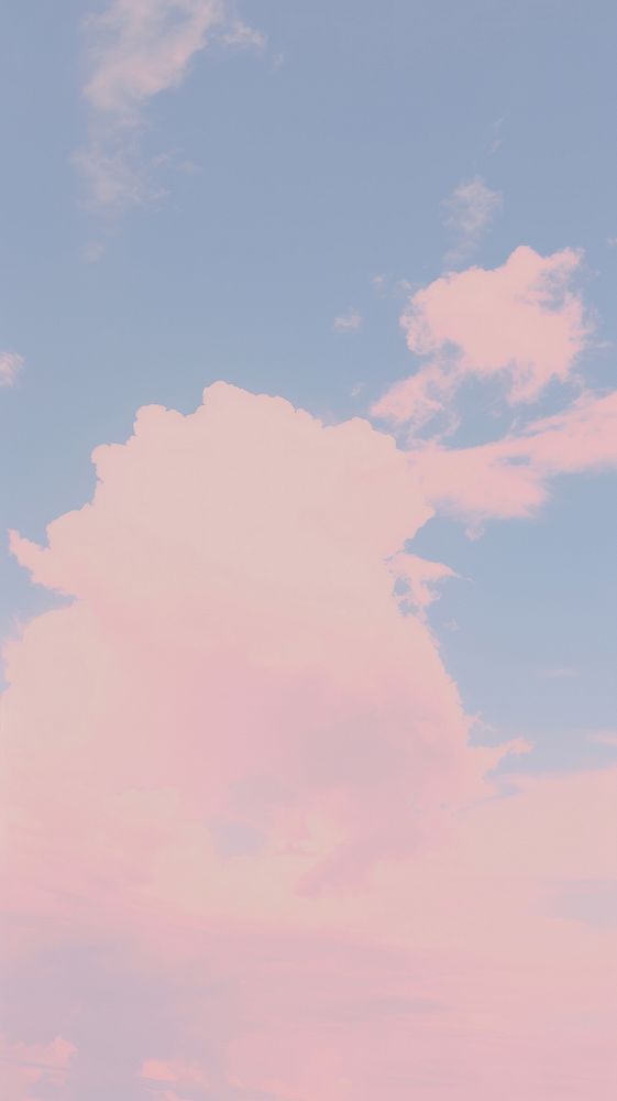 Pink aesthetic effect in the cloud outdoors horizon nature. AI generated Image by rawpixel.