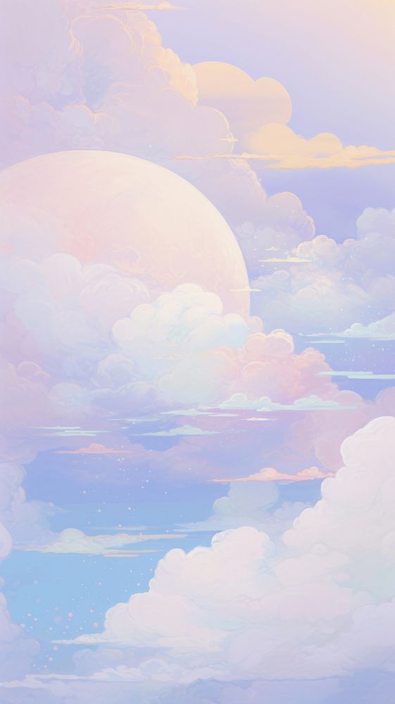Purple and blue cloud in a space with the moon in it backgrounds outdoors nature. AI generated Image by rawpixel.