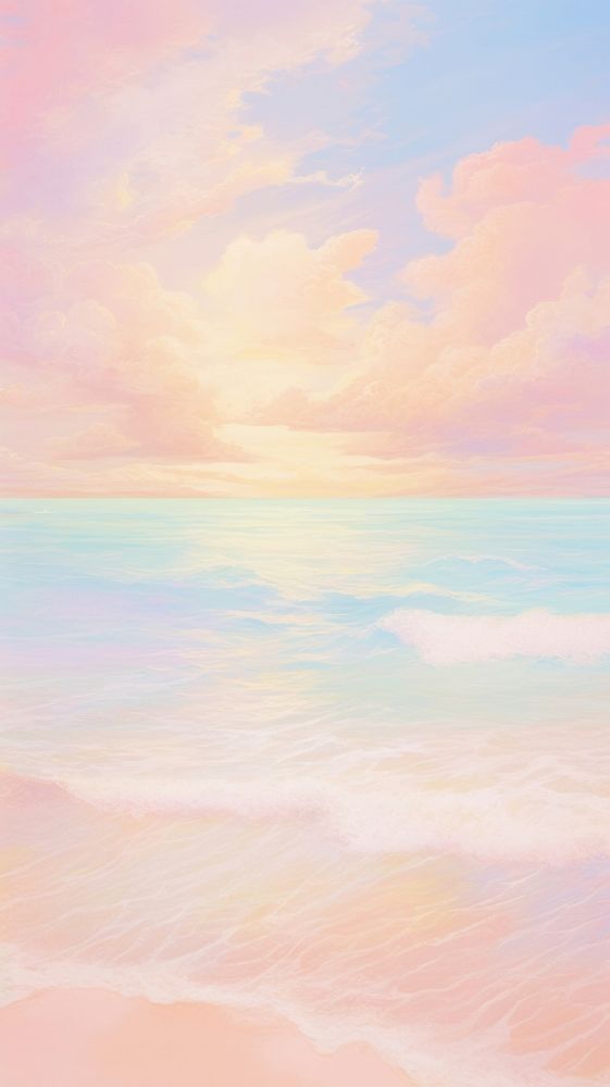 Sunset beach in the galaxy background backgrounds outdoors horizon. AI generated Image by rawpixel.