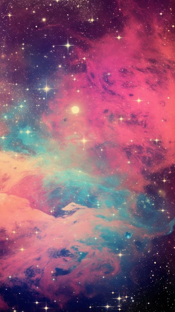 Retro dreamy galaxy background backgrounds astronomy universe. AI generated Image by rawpixel.