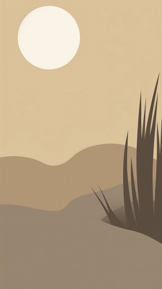 Moon Desert Cactus Boho backgrounds outdoors nature. AI generated Image by rawpixel.
