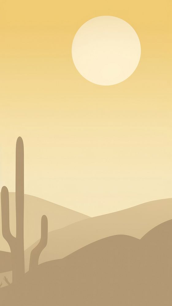 Moon Desert Cactus Boho desert backgrounds sunlight. AI generated Image by rawpixel.