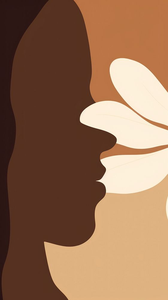 Women with a beautyful flower adult photography silhouette. AI generated Image by rawpixel.
