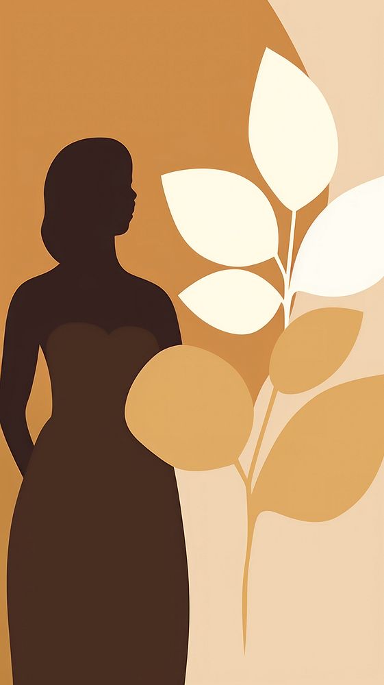 Women with a beautyful flower silhouette adult art. AI generated Image by rawpixel.