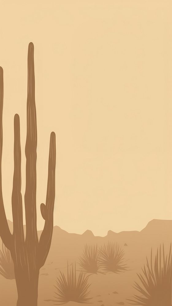 Moon Desert Cactus Boho cactus | Free Photo Illustration - rawpixel