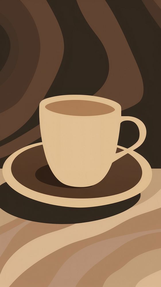 Table of coffee love latte saucer drink cup. AI generated Image by rawpixel.