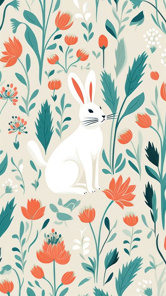 Many easter bunny pattern nature animal mammal. AI generated Image by rawpixel.