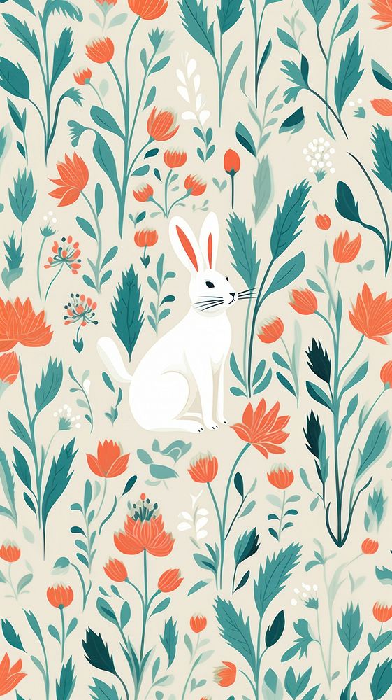 Many easter bunny pattern nature art backgrounds. AI generated Image by rawpixel.