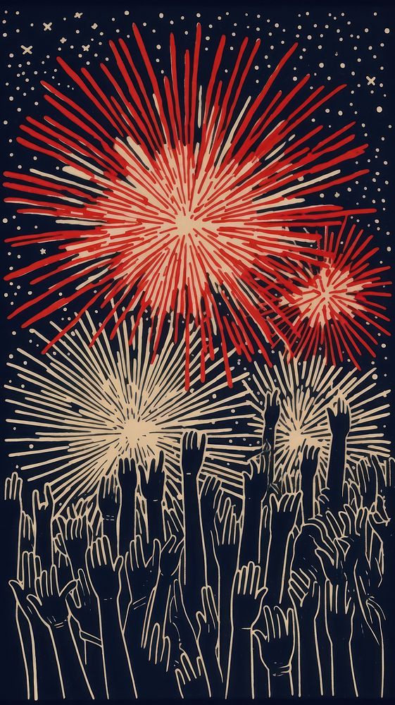 Many hands holding sparklers fireworks sparks art. AI generated Image by rawpixel.