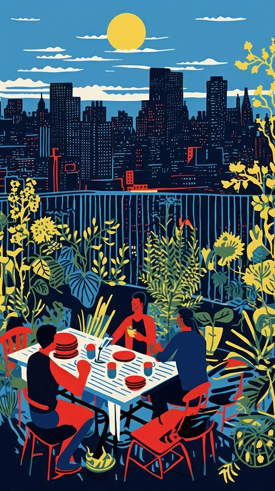 New york rooftop barbecue outdoors nature city. 