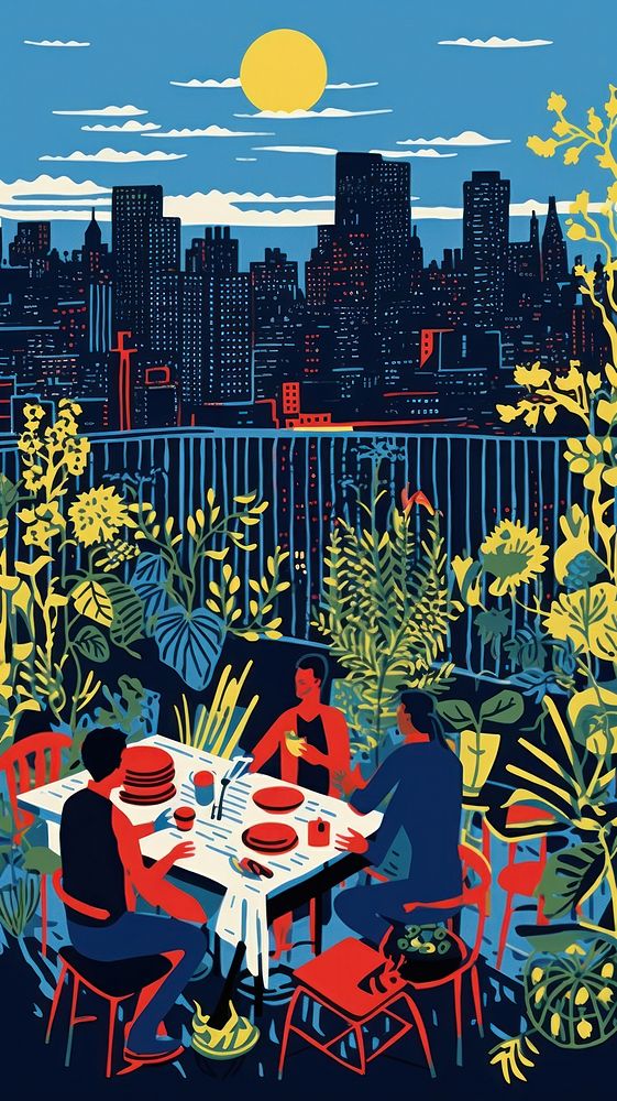 New york rooftop barbecue outdoors nature city. AI generated Image by rawpixel.