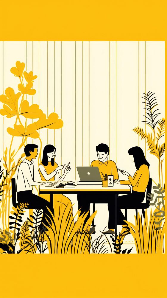 Office meeting adult table togetherness. AI generated Image by rawpixel.