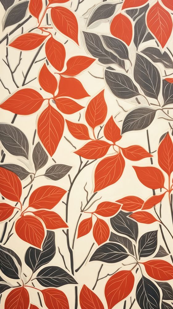 Autumn leaves pattern nature plant. AI generated Image by rawpixel.