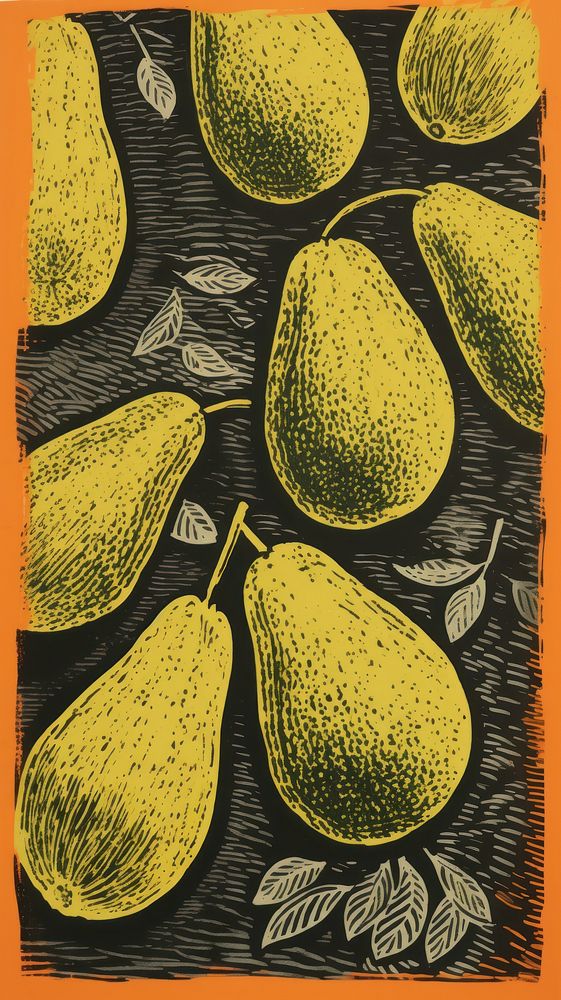 Avocado drawing fruit plant. AI generated Image by rawpixel.