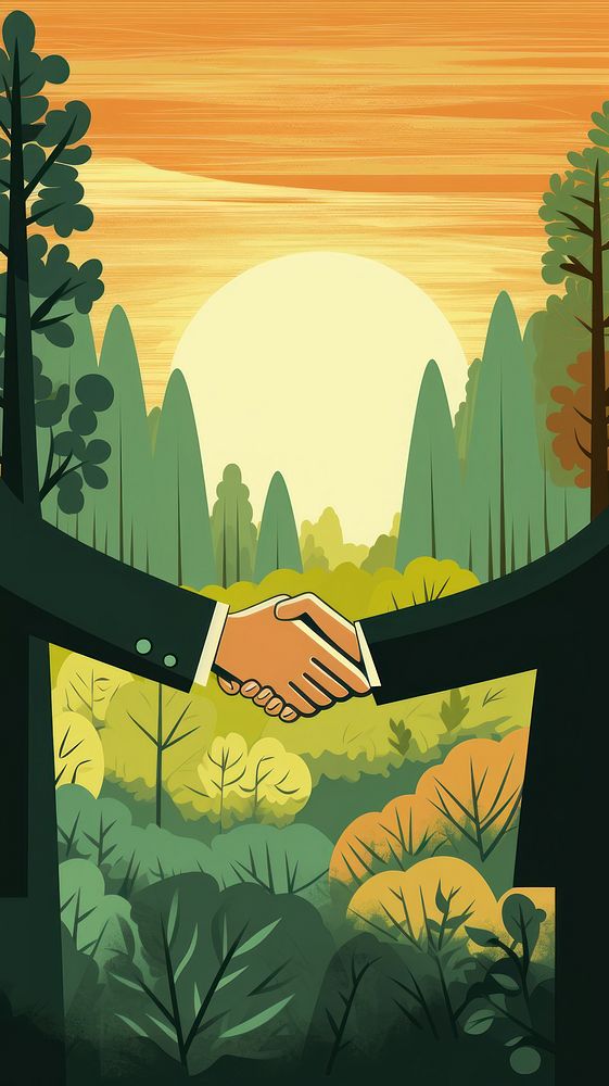 Business handshake nature outdoors plant. AI generated Image by rawpixel.