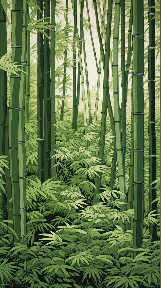 Bamboo forrest nature vegetation outdoors. AI generated Image by rawpixel.