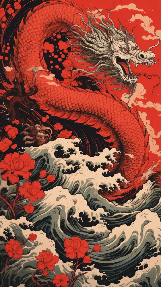 Chinese dragon nature representation backgrounds. 