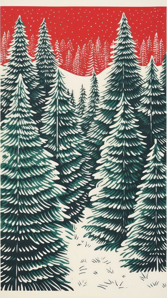 Chrsitmas trees pine christmas drawing. 