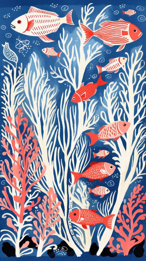 Colorful fishes coral reef tropical nature pattern animal. AI generated Image by rawpixel.