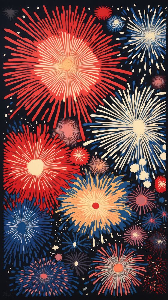 Colorful fireworks pattern illuminated backgrounds. AI generated Image by rawpixel.