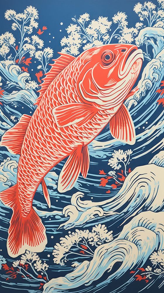 Deep ocean fish drawing pattern animal. AI generated Image by rawpixel.