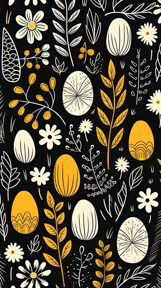 Easter egg pattern nature art backgrounds. AI generated Image by rawpixel.