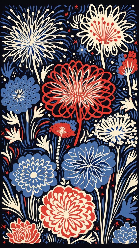 Fireworks tapestry pattern nature. AI generated Image by rawpixel.