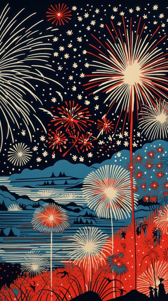 Fireworks party nature outdoors backgrounds. AI generated Image by rawpixel.