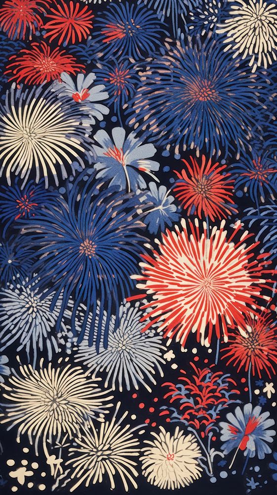 Fireworks party pattern backgrounds celebration. AI generated Image by rawpixel.
