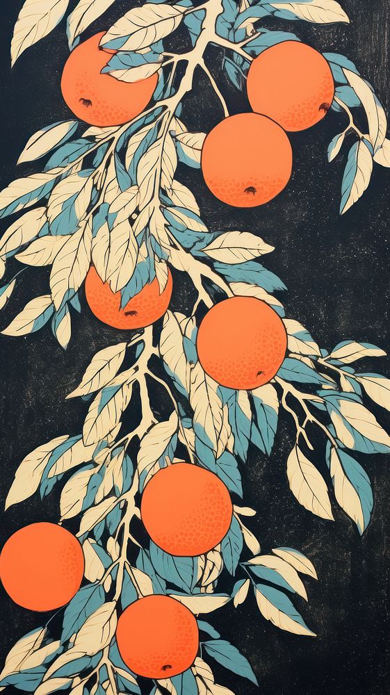 Fruit grapefruit plant art. AI generated Image by rawpixel.