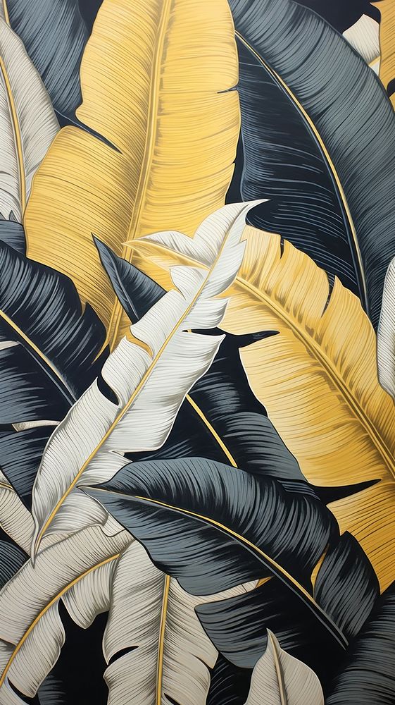 Gold and silver tropical leaves nature plant leaf. AI generated Image by rawpixel.