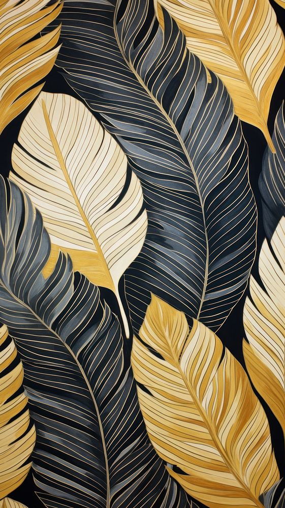 Gold and silver tropical leaves pattern nature plant. AI generated Image by rawpixel.