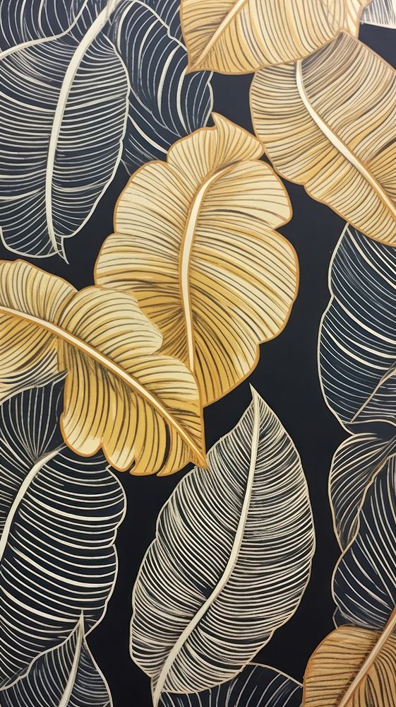 Gold and silver tropical leaves pattern nature leaf. AI generated Image by rawpixel.