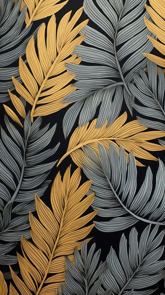 Gold and silver tropical leaves pattern nature plant. AI generated Image by rawpixel.