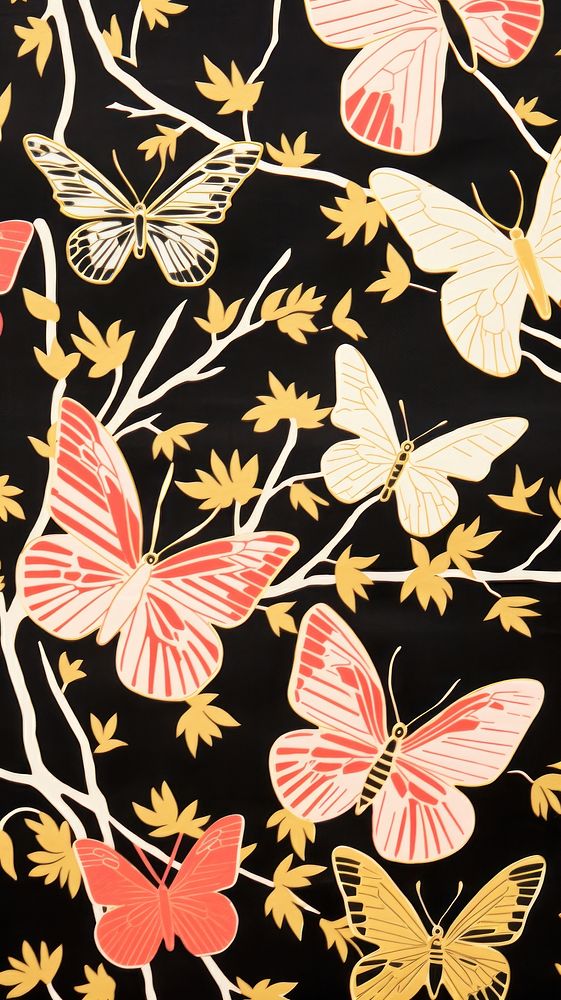 Gold and silver and pink butterflies pattern nature art. AI generated Image by rawpixel.