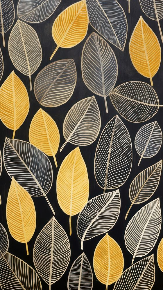 Gold and silver autumn leaves pattern nature plant. AI generated Image by rawpixel.