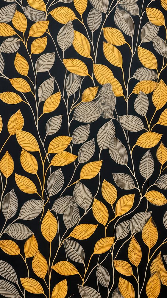 Gold and silver autumn leaves pattern plant leaf. AI generated Image by rawpixel.