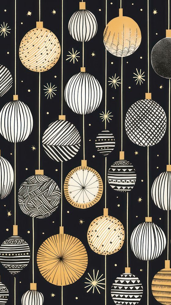 Gold and silver christmas baubles pattern illuminated celebration. AI generated Image by rawpixel.