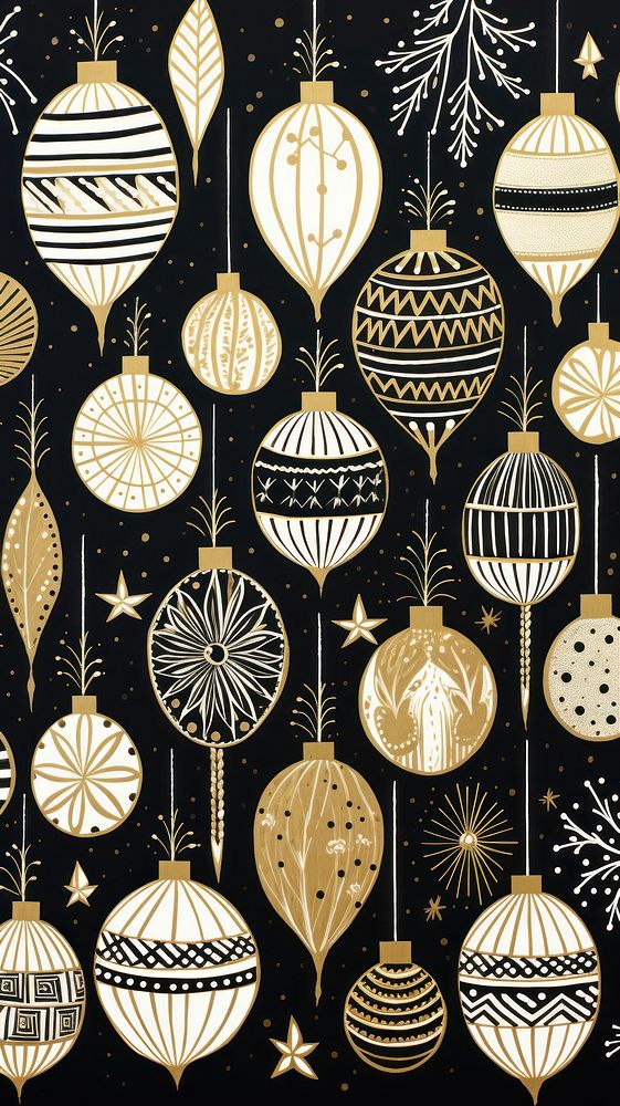 Gold and silver christmas baubles pattern celebration backgrounds. 