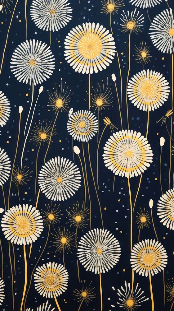 Gold and silver dandelions pattern nature art. AI generated Image by rawpixel.