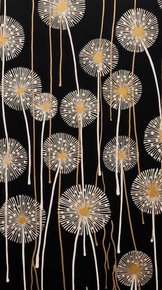 Gold and silver dandelions pattern nature plant. AI generated Image by rawpixel.