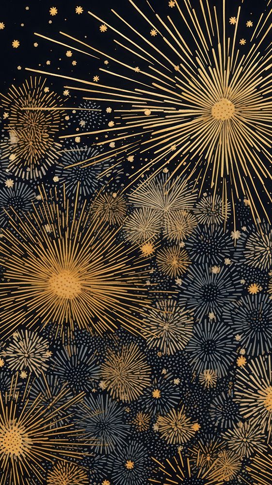 Gold and silver fireworks abstract pattern nature. AI generated Image by rawpixel.