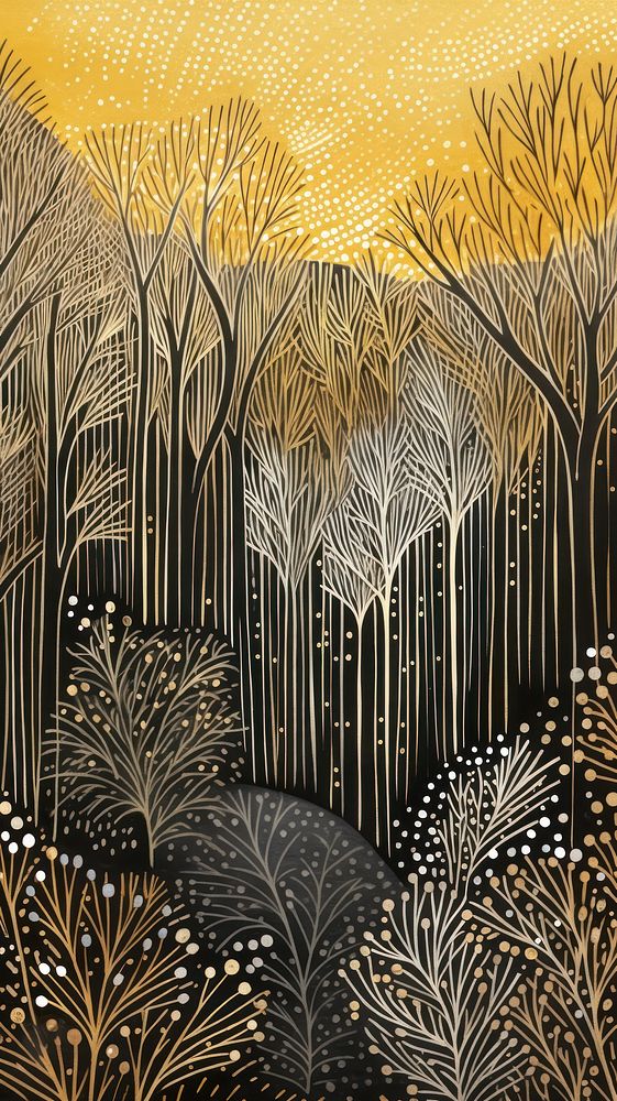 Gold and silver jungle pattern drawing nature. AI generated Image by rawpixel.