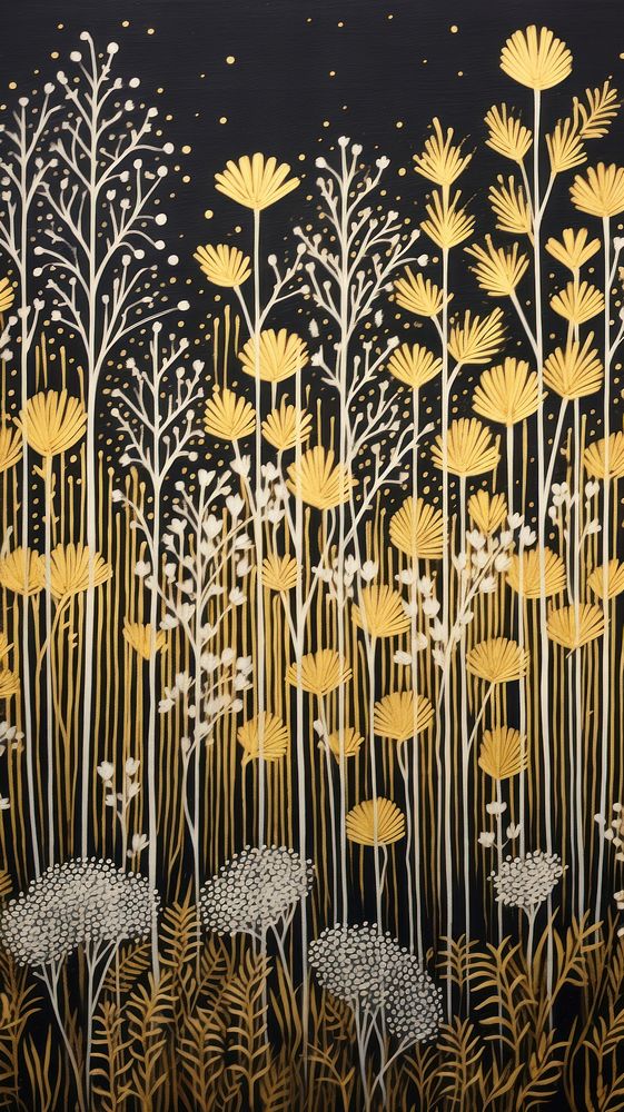 Gold and silver pands pattern nature art. AI generated Image by rawpixel.