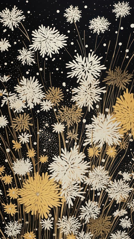 Gold and silver snow flakes nature outdoors pattern. AI generated Image by rawpixel.
