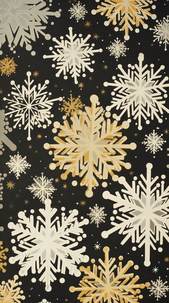 Gold and silver snow flakes snowflake pattern nature. AI generated Image by rawpixel.