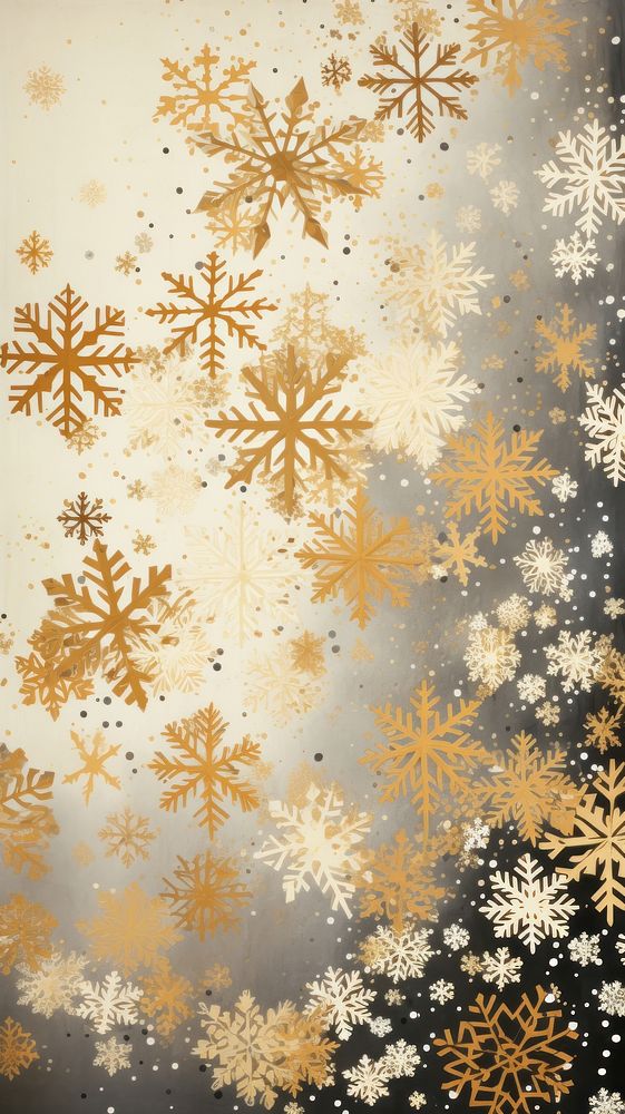 Gold and silver snow flakes snowflake abstract pattern. AI generated Image by rawpixel.