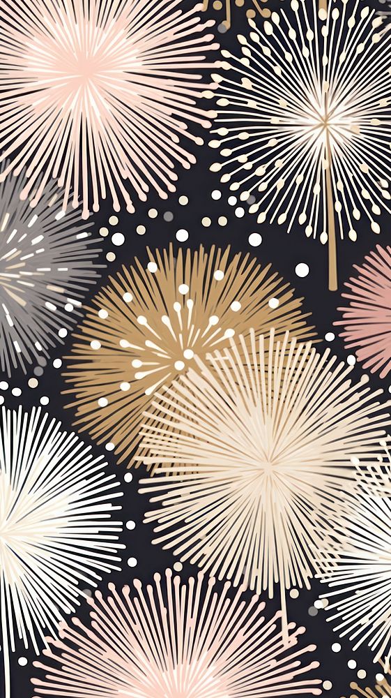 Gold silver pink champagne glasses fireworks pattern abstract line celebration. AI generated Image by rawpixel.