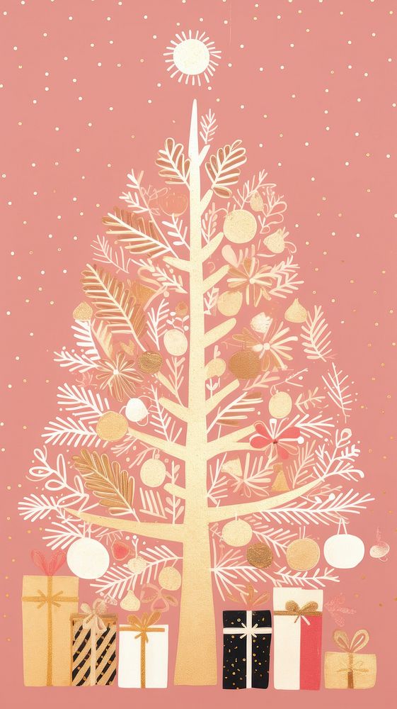 Christmas pattern tree pink. 