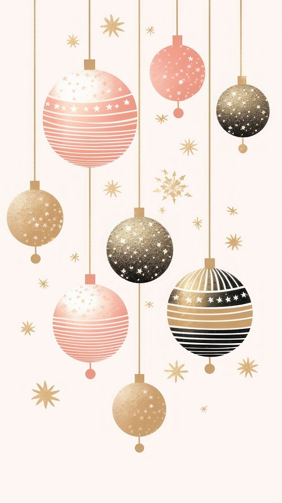 Gold silver pink cristmas baubles celebration accessories decoration. AI generated Image by rawpixel.